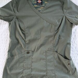 LOT OF THREE Olive Green Scrub Tops